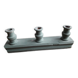 Vintage candle holder 3 candles in carved solid wood