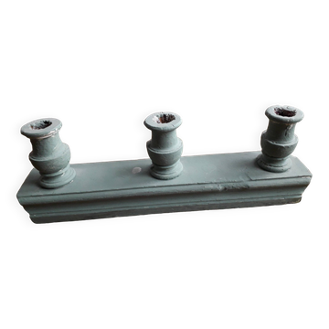 Vintage candle holder for 3 candles in carved solid wood.
