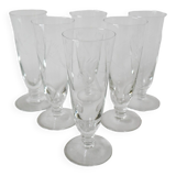 Set of 6 champagne flutes engraved 1960