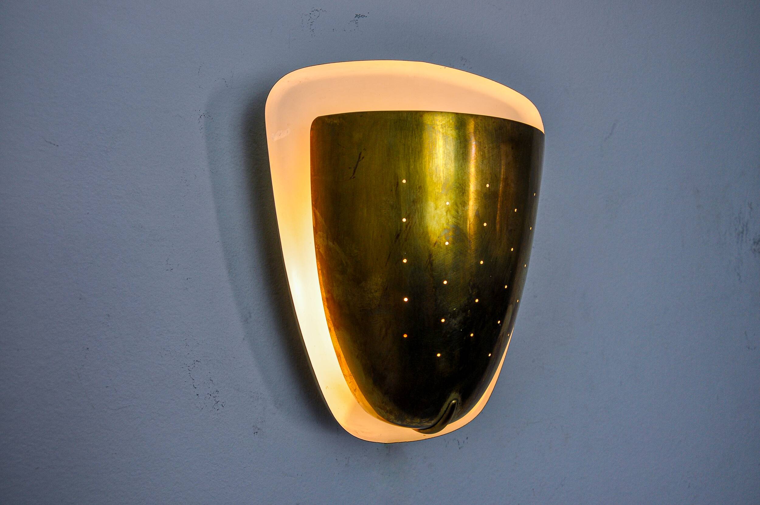 Regency brass wall light, Italy, 1970