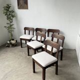 Set of 6 brutalist chairs from the 1940s