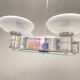 Art Deco Chrome Chandelier with Glass Bowl Shades