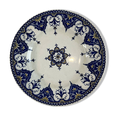 Grande assiette plate Sarreguemines Terre de fer Cluny