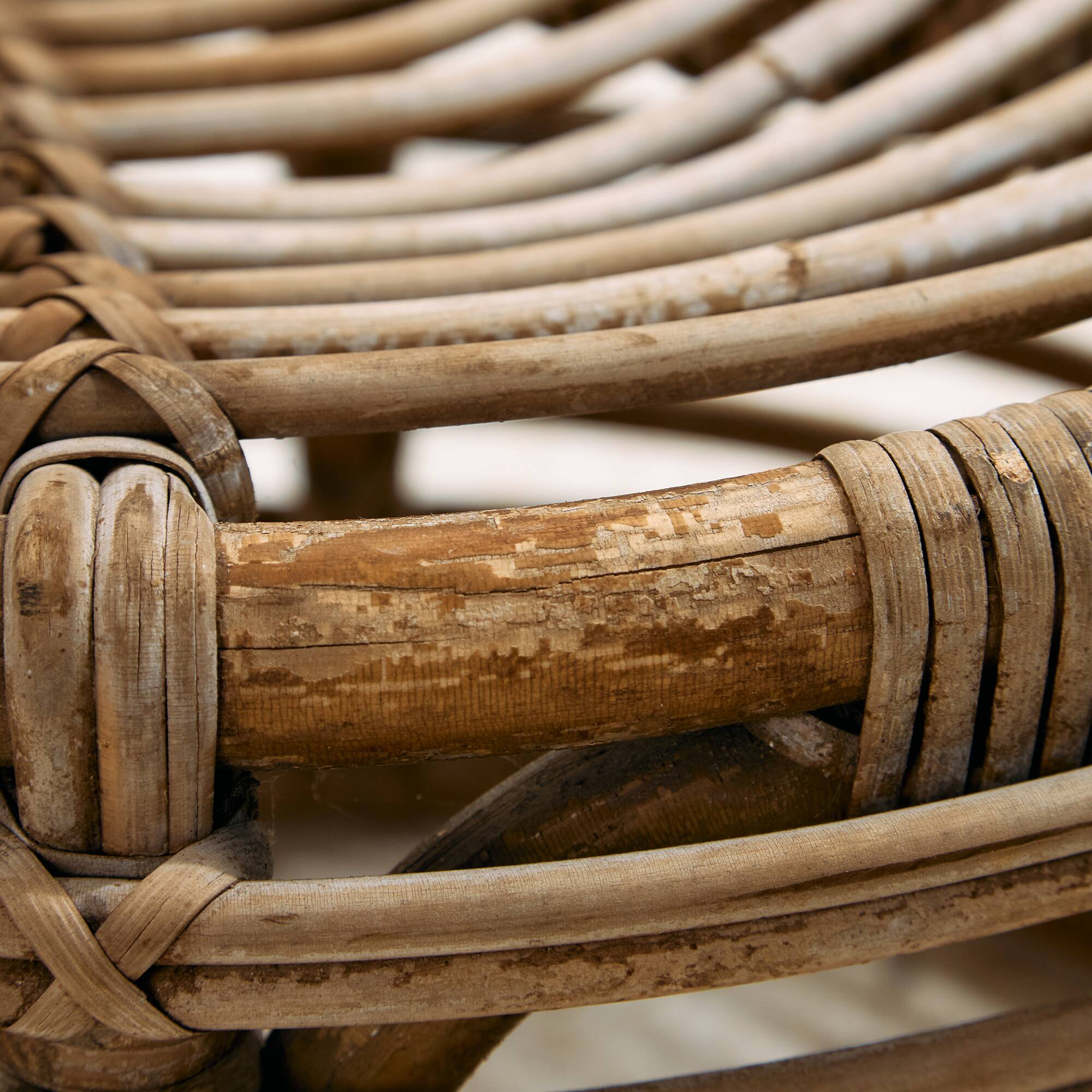 Rattan and bamboo set, set of 2