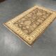 Brown Wool Rug, Handmade Floral Ziegler Carpet 148x96cm Oriental Decor