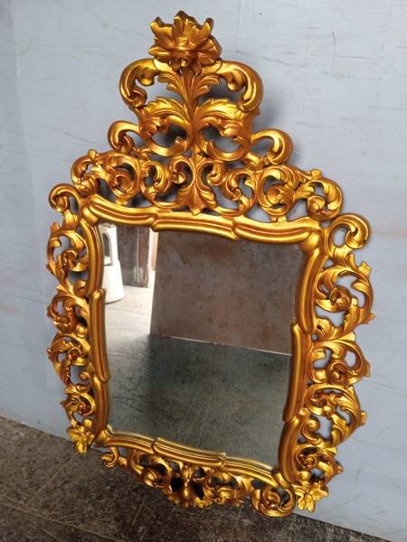 Baroque mirror Louis XV gilded wood ep XIX em - 105 cm