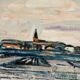 Original Swedish Oil on Panel – "Uppsala" by Gusten Widerbäck – Signed – Dated 1965 (on the back) – Framed – 38 × 43 cm