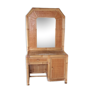 Coiffeuse vintage en faux bambou