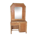 Vintage faux bamboo dressing table 'natural beauty' 1980s France