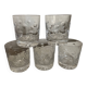 Set of 5 crystal whiskey tumblers giving polka dot cut 1970