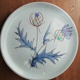 Vallauris cheese bell and dish with thistle decor from the 60s