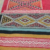 Multicolored Berber carpet in wool 102x215cm