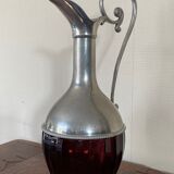 Glass and tin ewer