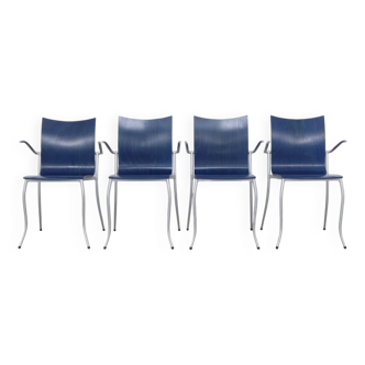 4x Chaises de salle à manger postmodernes par Karl Friedrich Förster pour KFF, 1990