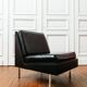 Black faux leather armchair, 1960