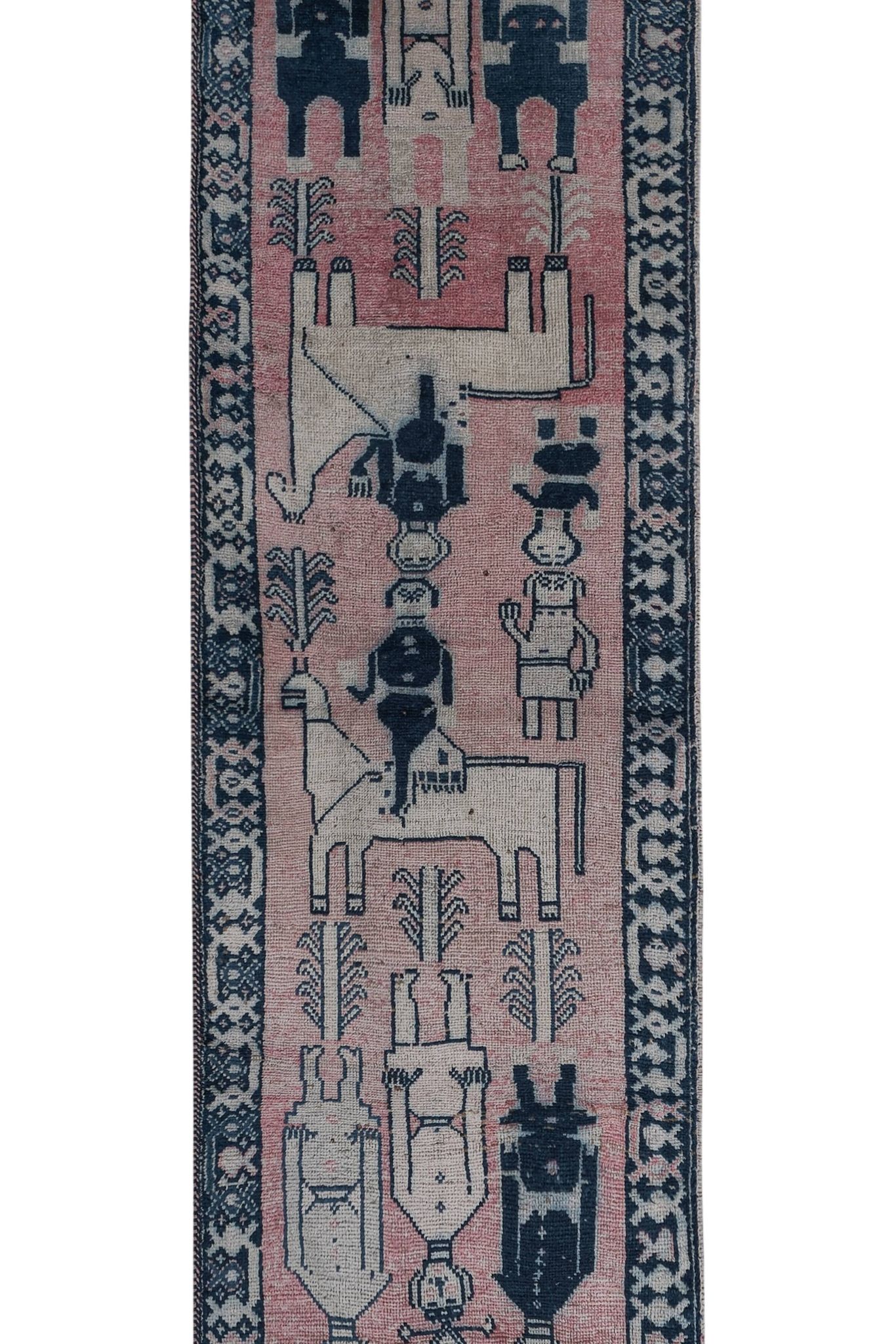 Tapis vintage turc de oushak tissé à la main 104x320 cm