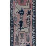 Tapis vintage turc de oushak tissé à la main 104x320 cm