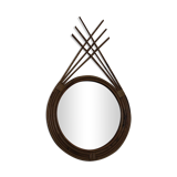 Rattan mirror 70's 34x54cm