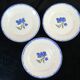 12 assiettes plates badonviller décor fleur bleu no digoin nº1