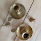 Set of 2 brass cellar rat candlesticks