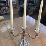 3-pointed silver candlestick with pure silver 1000/1000e