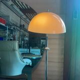 Lampadaire vintage avec abat-jour champignon blanc