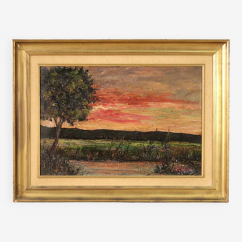 Italian landscape signed F. Rontini, 1940s