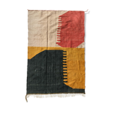 Moroccan Berber Kilim carpet ecru with colorful flats 240x140cm