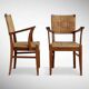Paire de fauteuils en raphia tressé  Audoux Minet 1950