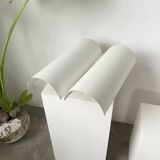 Pair of Parscot wall lights in white lacquered metal from the 80s