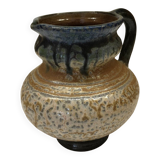 Belgian flamed salt-glazed stoneware pitcher by Pitot
