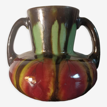 Vase en céramique art déco signé Henri Delcourt France