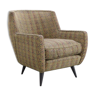 Fauteuil moderne brésilien du milieu du siècle en tissu original, 1950