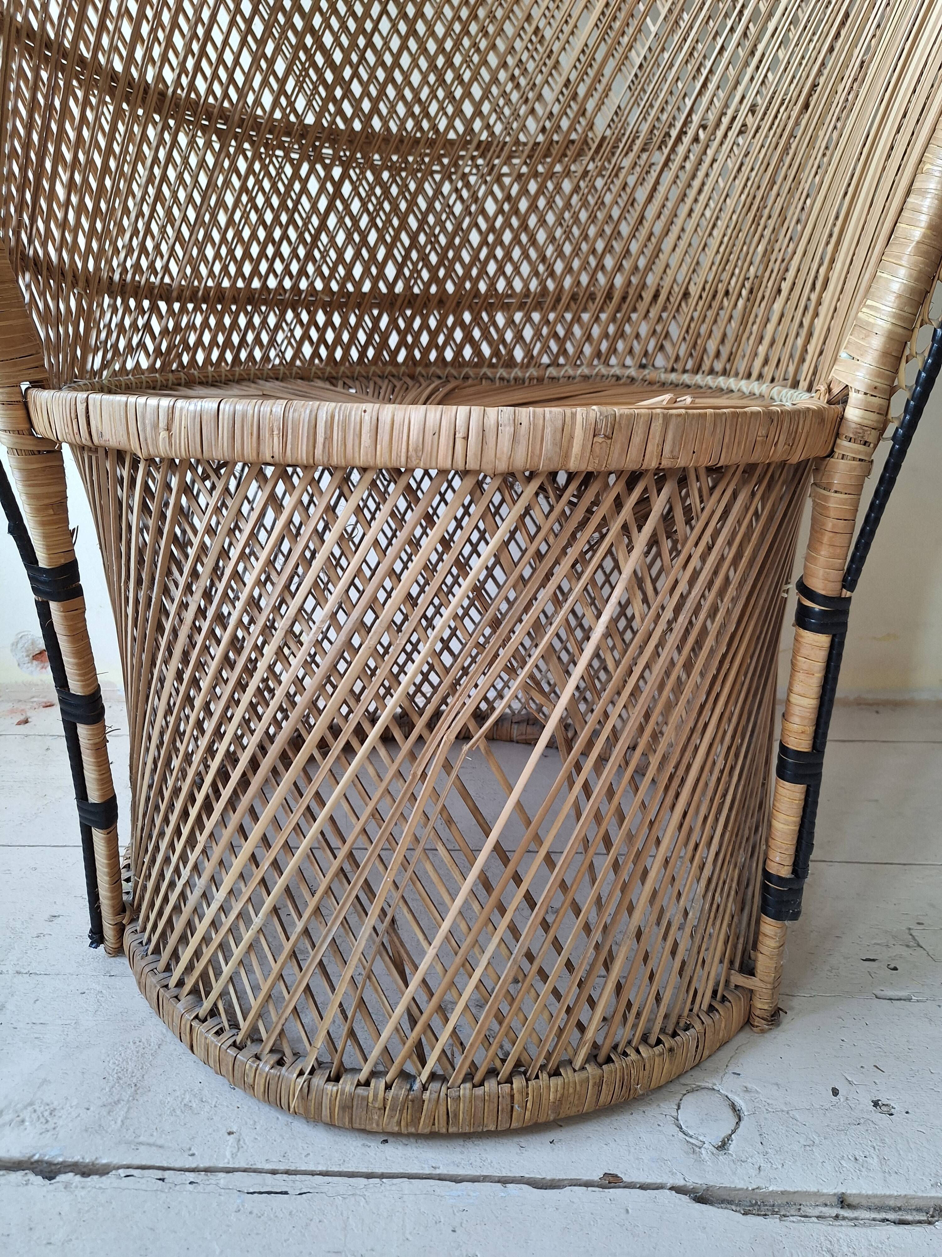 Chaise en rotin vintage