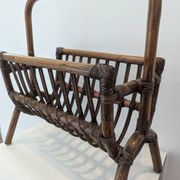 Vintage rattan magazine rack