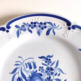 Assiette décorative faïence bleue et blanche