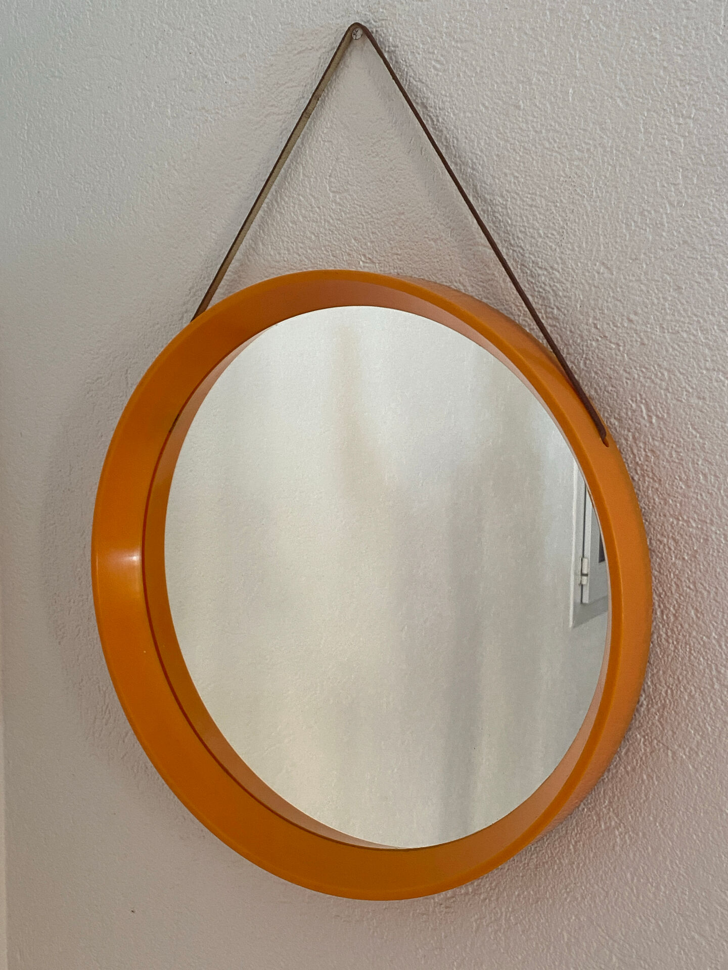Danish round mirror, made of plastic, 1970s