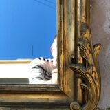 Old mirror in gilded wood 125x79cm