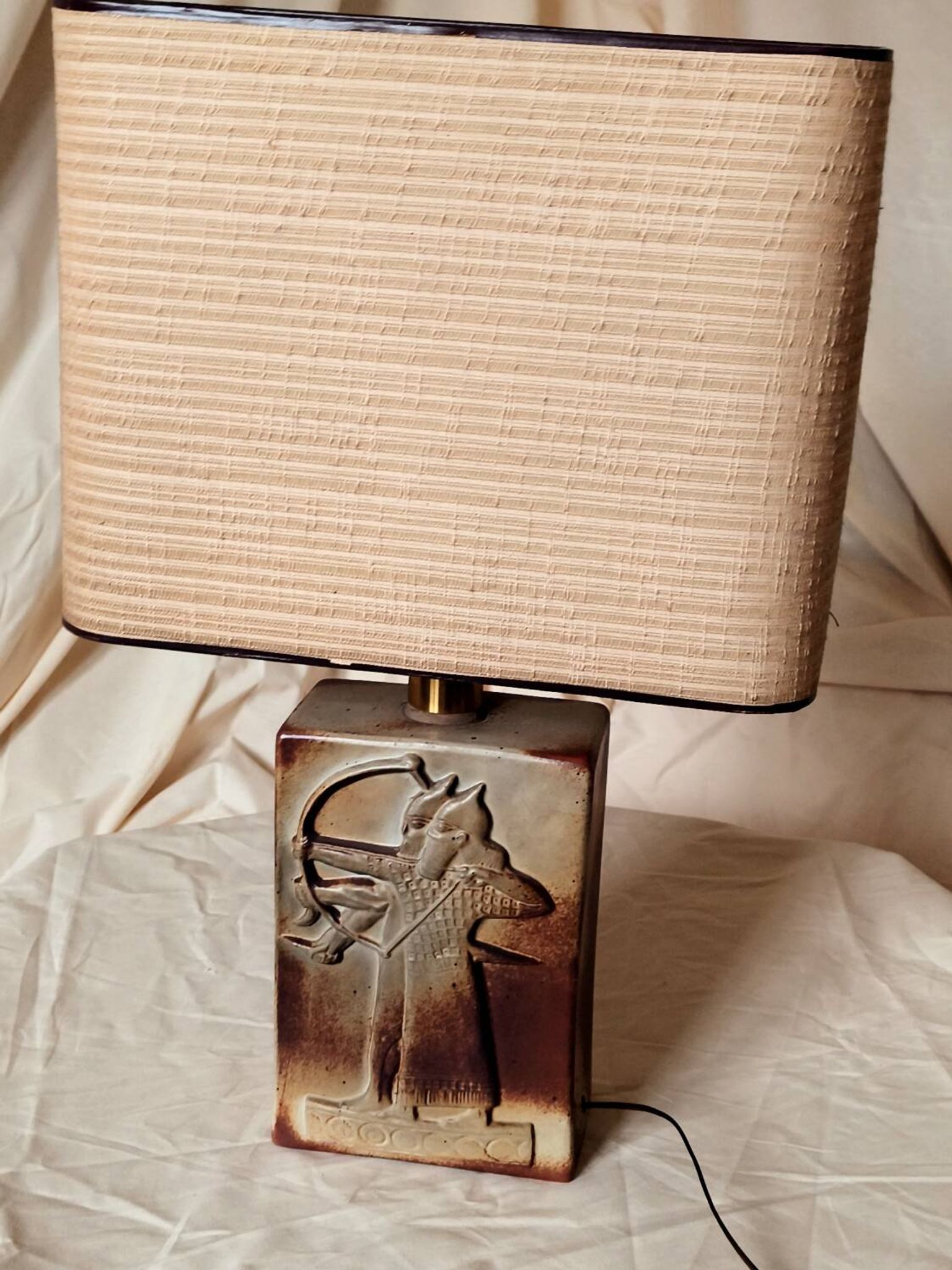 Lampe archers céramique 1980's