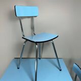 Blue Formica table and chairs from the 60s