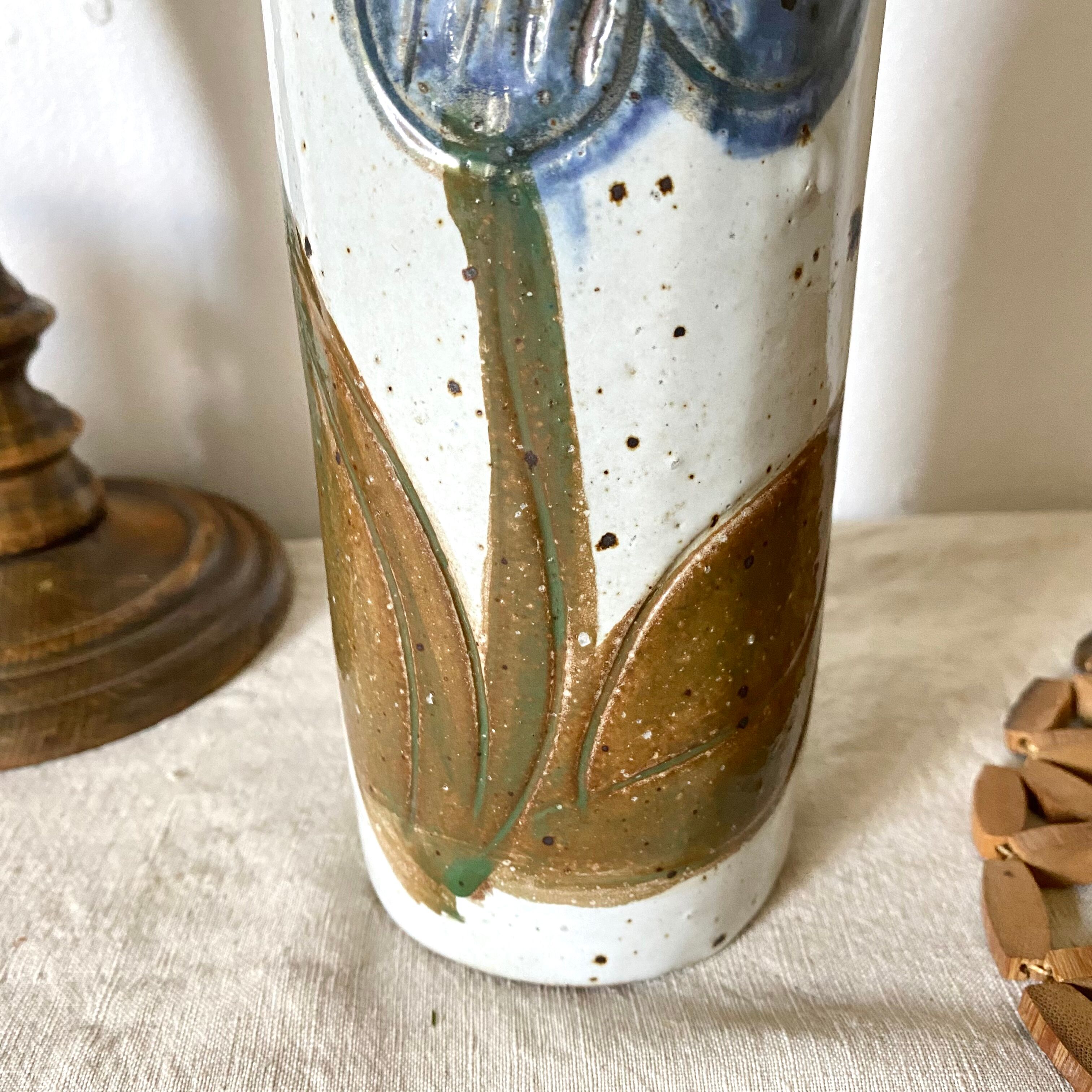 Tall stoneware vase
