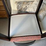 Set of 2 wooden and fabric chairs