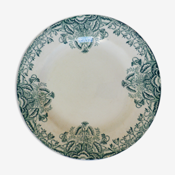 Plat rond A.Lebacqz et M.Bouchart motif Floral