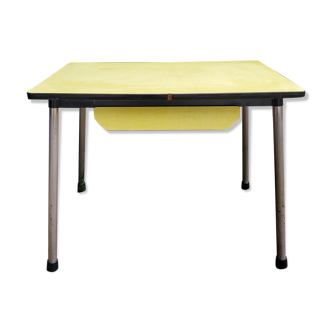 Yellow formica table 1960