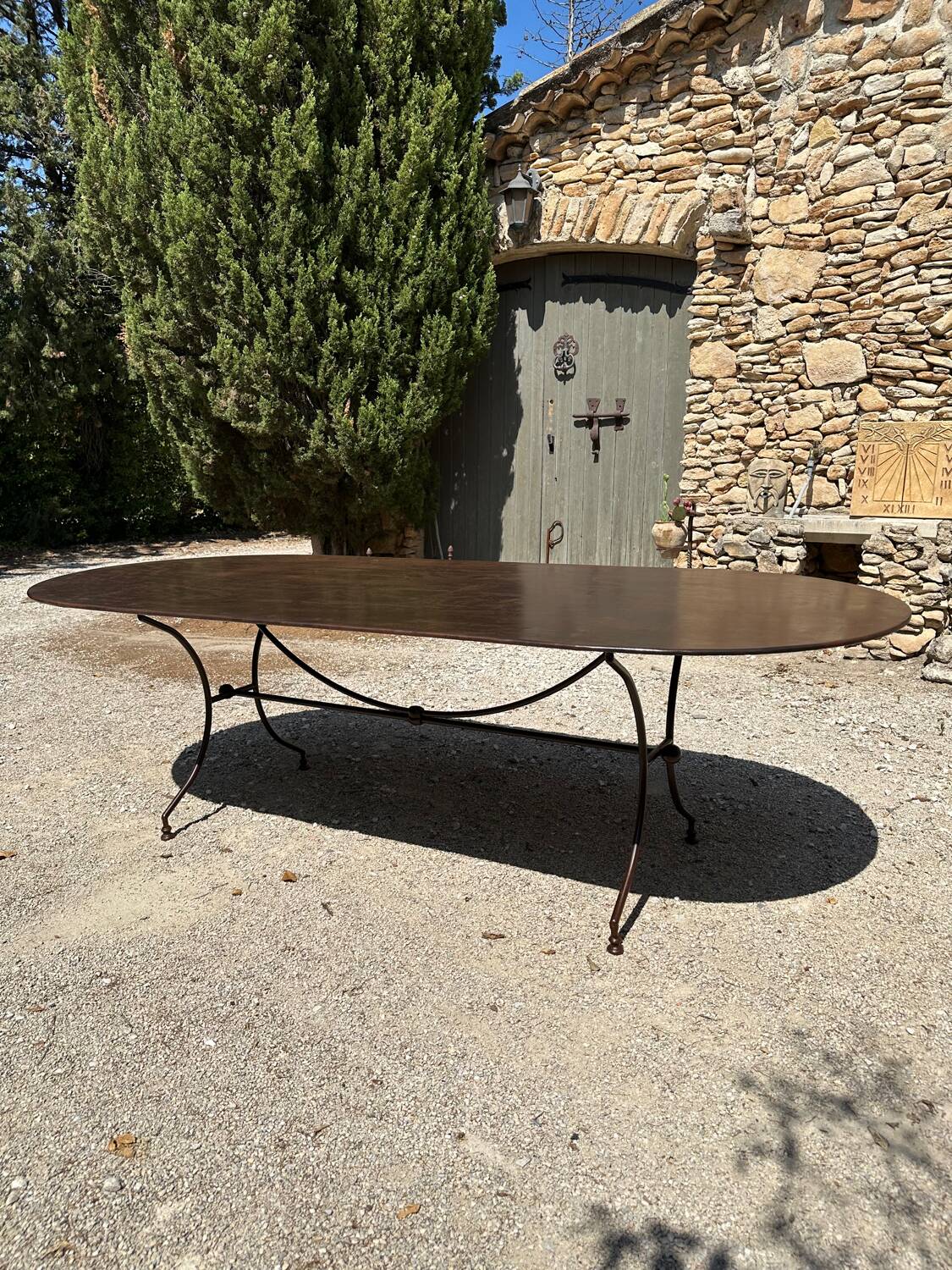 Wrought iron garden table 250 cm