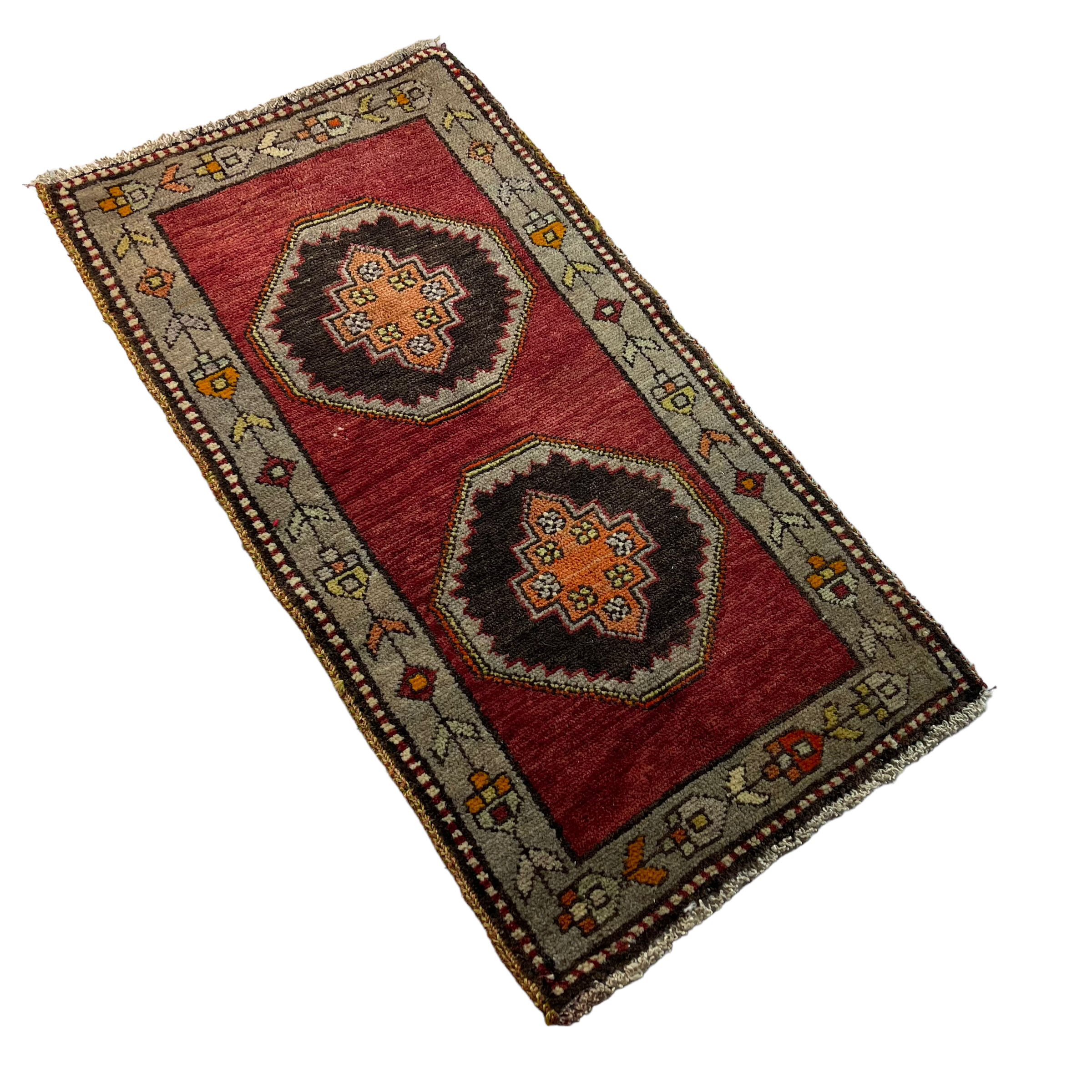 Vintage turkish pastel rug ,  97 x 52 cm