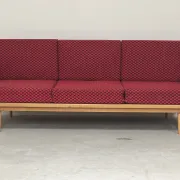 Folding bench Daybed sofa red and black fabric Libena Ex Teh