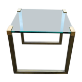 Coffee Table in Brass and Metal, 1980s