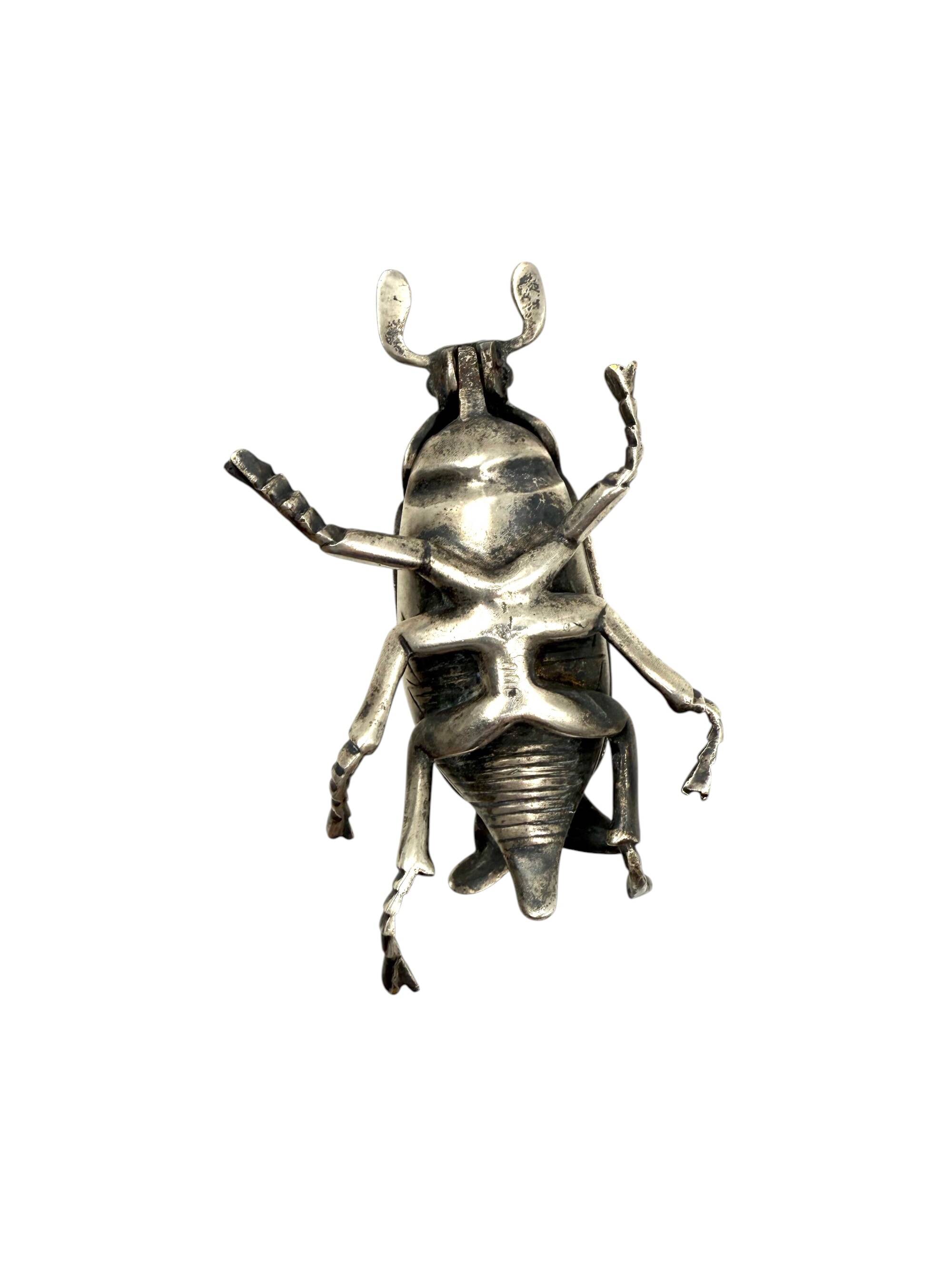 Silver insect shaped ashtray / box, France 1950s