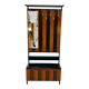 Vintage wall coat rack with storage bench from the 1970s.